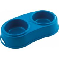 Georplast Plastic Double Antislip Pet Bowl L Blue