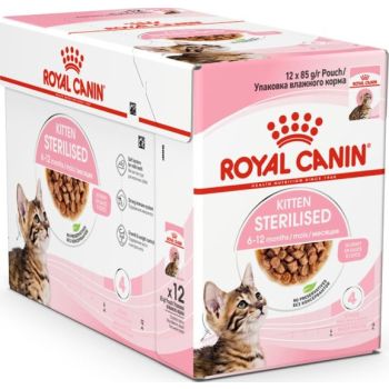  Royal Canin Feline Health Nutrition Kitten Sterilised Jelly (WET FOOD - Pouches) 12x85g 