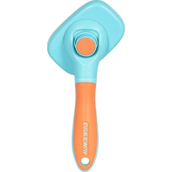  Pakeway T10 Rotatable Self Slicker Pet Grooming Brush-19.1x9.6 x5.4 Cm-Blue/Orange 