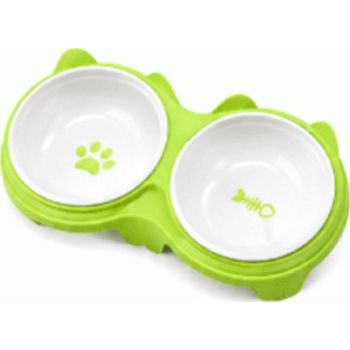  Saas Dual Ceramic Food Bowl 27.8*14.7 (Green) 