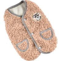 Hong Pet Plush Vest Coat For Pets - Coffee Color Medium