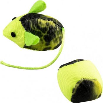  Duvo Mouse & Ball Cat Toys  2Pc Green - 16 X 3.8 X 4cm 