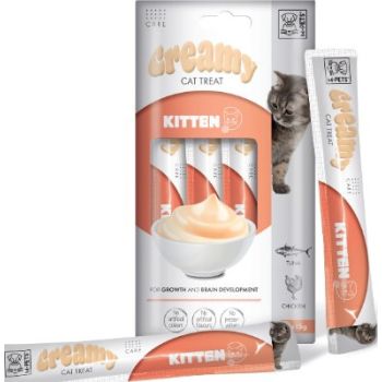  M-PETS Creamy with Functions – Cat treat – Kitten – Tuna & Chicken 4x15g (60g) 