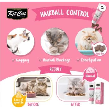  Kit Cat Daily Nutritional Supplement Gel For Cats & Kittens – Hairball (120g) 