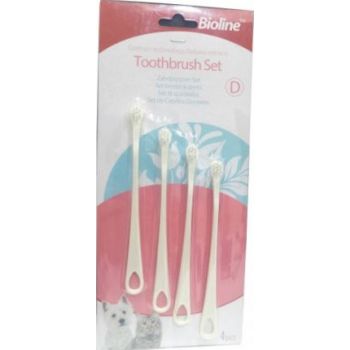  Bioline Toothbrush Set- For Cats & Puppy-4 Pcs 