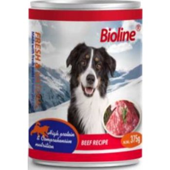  Bioline Canned Dog Wet Food Beef 375g 