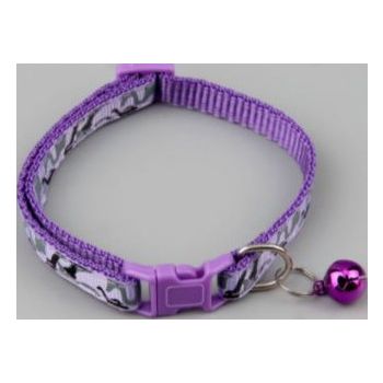  PETS CLUB ADJUSTABLE CAT COLLAR WITH BELL- PURPLE 