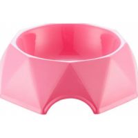 PETS CLUB Diamond Shape Pet Bowl-Pink- Size(CM):15.6*15.6*4.8cm