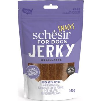  Schesir Grain-Free Dog Snacks Jerky 145g - Duck with Apple 