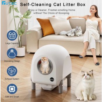  Upgraded Smart Odour Removal Cat Litter Box White 