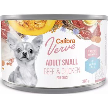  Calibra Dog Wet Food Verve GF can Adult Small Chicken & Beef 200g 