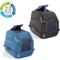 IMAC Easy Cat - Hooded Cat Toilets - Second Life Plastic - 50 x 40 x 40cm[Color - Blue, Dimension - 50 x 40 x 40cm]