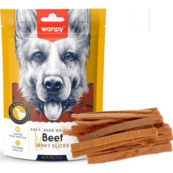  Wanpy Dog Treats  Soft Beef Jerky Slices 100g 