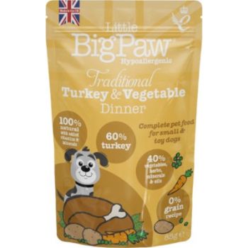  Little BigPaw Traditional Turkey & Vegetable Dinner Wet Dog Food 150g 