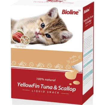  Bioline Cat Treats Yellowfin Tuna & Scallop 15g X 24 