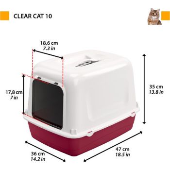  Ferplast Toilet Clear Cat 10 Red 36x47x35cm 