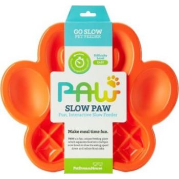  PETDREAMHOUSE PAW SLOW FEEDER ORANGE 