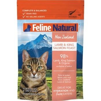  Feline Natural Lamb and King Salmon Cat Wet Food  Pouches 85G 