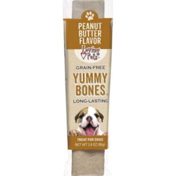  Loving Pets Single Wrapped Yummy Bones Dog Treat, Peanut Butter 