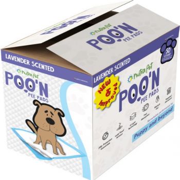 Nutrapet Poo N Pee Pads Lavender Scented 60 Cms X 60 Cms 5 X Absorption With Floor Mat Stickers - 50 Count 