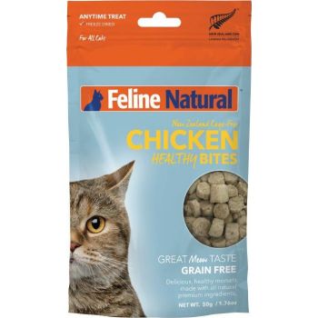  Feline Natural Freeze Dried Chicken Bites Treats 50g 