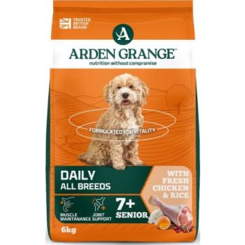 Arden Grange Daily All Breeds Senior with Fresh Chicken & Rice Dry Dog Food 6kg 