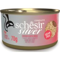 Schesir Silver Chicken with Duck Mousse and Fillets Canned Cat Food - 70 g