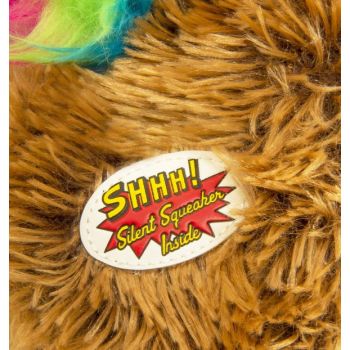  goDog® Silent Squeak™ Crazy Hairs Hedgehog with Chew Guard Technology™ Durable Plush Dog Toy, Large 