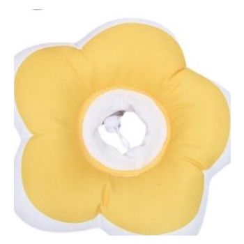  Cozy Paws Flower Shape Soft Pet Recovery Collar -Yellow Small 