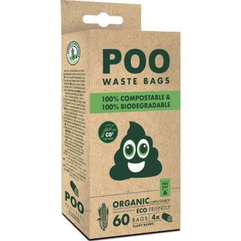  M-PETS Poo Eco Friendly Waste Bags 100% Compostable 100% Biodegradable Unscented 60 Pcs 