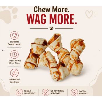  Petrix Knotted Bones Chicken Wrapped 4" - 4 Pcs 