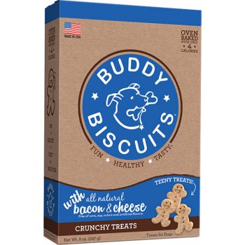  Buddy Biscuits TEENY Crunchy Dog Treats With Bacon & Cheese - 8 Oz 