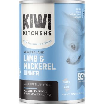  Kiwi Kitchens Mackerel & Lamb Dinner Canned Wet Dog Food 375g 