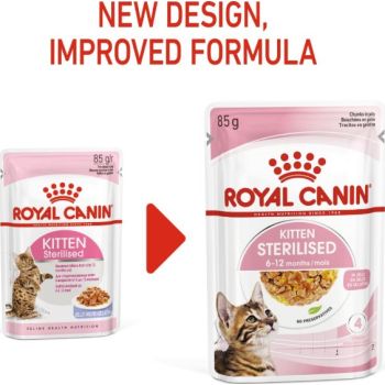  Royal Canin Feline Health Nutrition Kitten Sterilised Jelly (WET FOOD - Pouches) 85g 