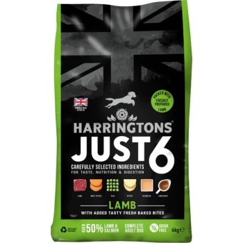  Harringtons Just 6 Lamb Grain Free Adult Dry Dog Food 2kg 