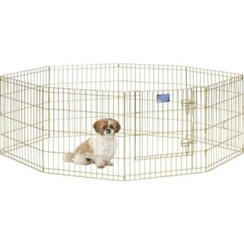  MidWest Foldable Exercise Pen With Door – Gold Zinc 24inch 