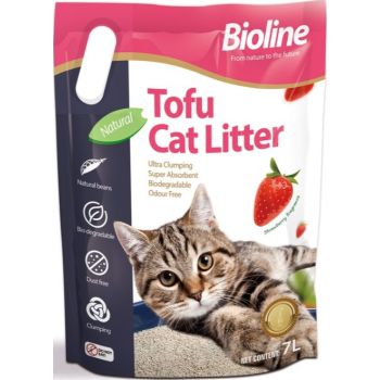  Bioline Tofu Cat Litter 7L - Strawberry Fragrance 