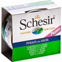 Schesir Dog Wet Food (Puppy ) Chicken Fillets & Aloe  Can Jelly (150g)
