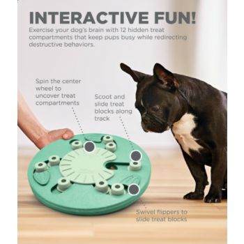  Dog Worker Interactive Treat Puzzle Dog Toy, Green 