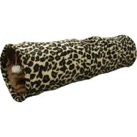 Flamingo Leopard Tunnel with Ball Brown Cat Toy 90x25cm