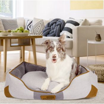  GiGwi Place Removable Cushion Luxury Dog Bed Square Mustard Medium 