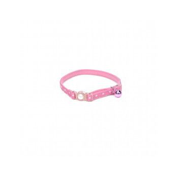  Coastal 3/8" Safe Cat Fashion Collar with Polka Dot Overlay Pink 