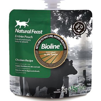  Bioline Natural Feast Entree Pouch Chicken Recipe 85g+15g 