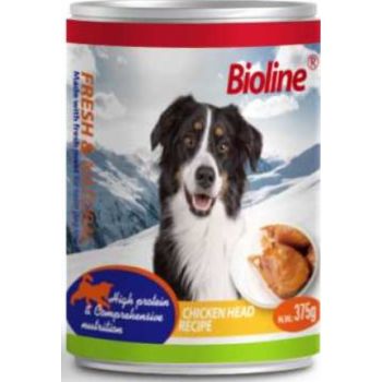  Bioline Canned Dog Wet Food  Chicken Head 375g 