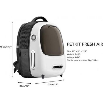  PETKIT "BREEZY DOME" PET BACKPACK CARRIER FOR CATS AND PUPPIES - WHITE 