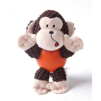  Pawsitiv Dog Toys  Monkey with Rubber Ball Large (102) 