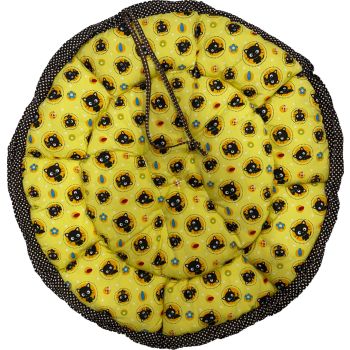  Puppod Pet Bed Round Purple Yellow Cat 60cm 