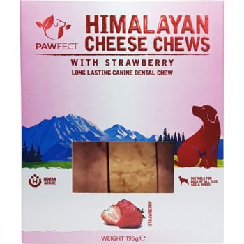  Pawfect Himalayan Cheese Dog Chews Bar With Strawberry 195g (3x 65g) 