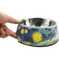 Pawsitiv Round Decal Bowl Starry Night Medium