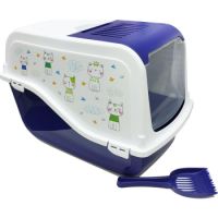 Cat Litter Box ARIEL(TOP FREE) with Cat Clipart Blue